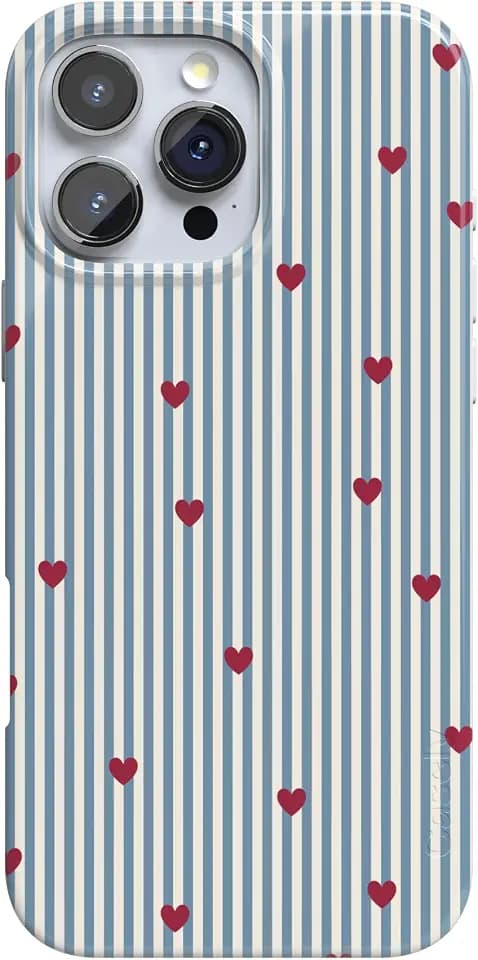 Casely iPhone 16 Pro Case | Love Lines | Blue Stripes | Compatible with MagSafe | Classic Ultra Slim Design