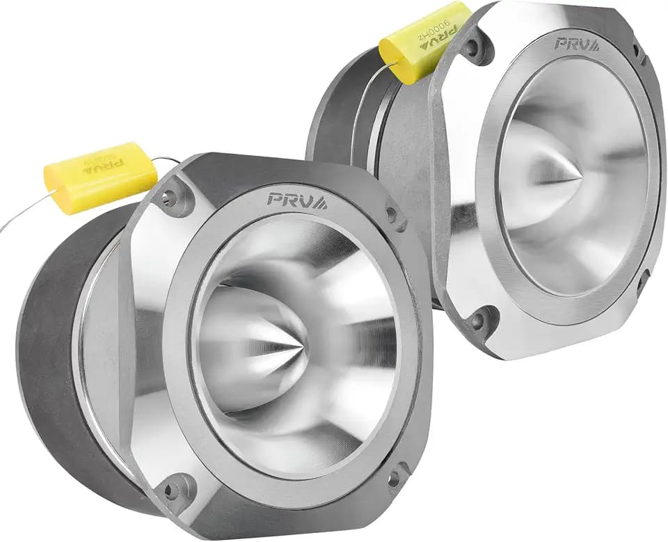 PRV AUDIO TW700Ti-CR 4 Inch Titanium Bullet Tweeter 240 Watts, 8 Ohm Chrome Super Tweeter, Built-in Capacitor Pro Audio High Frequency Driver (2 Tweeters)