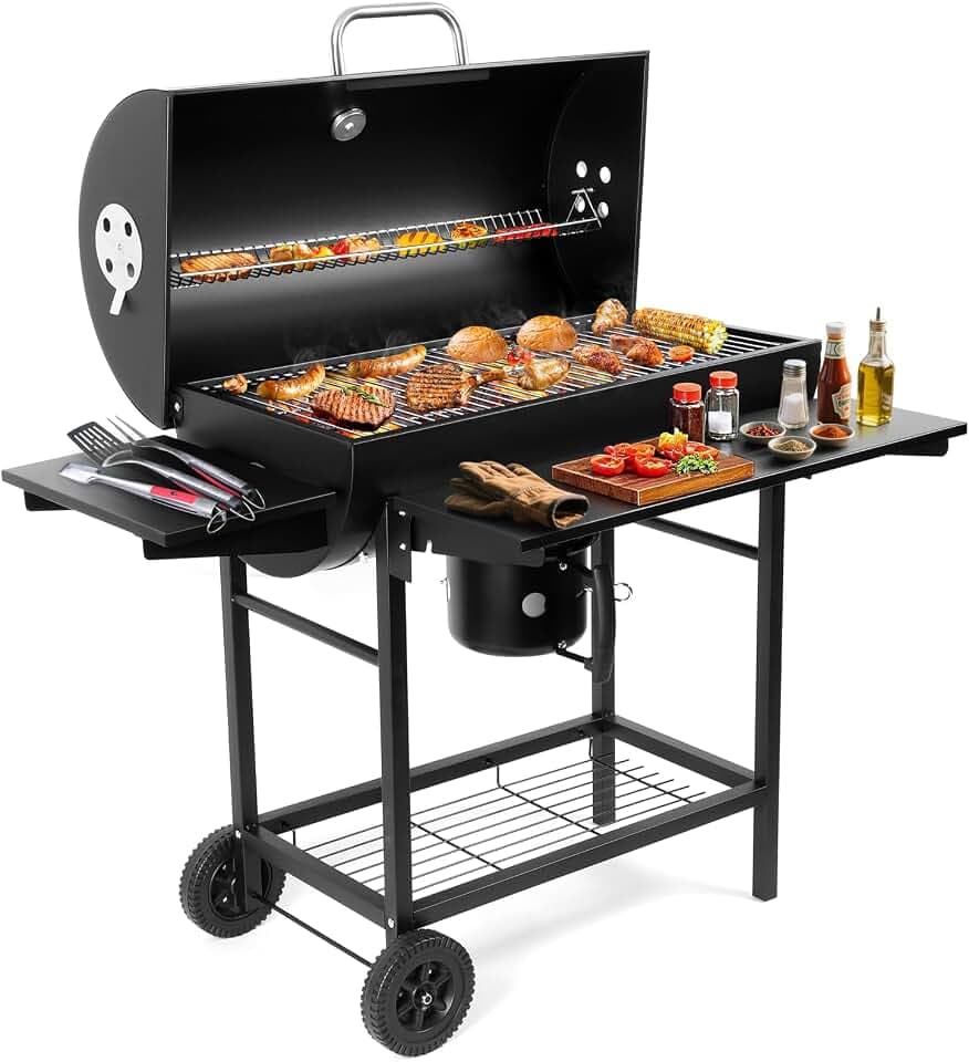 Großer Holzkohlegrill, BBQ Grill mit 4 Lüftungen