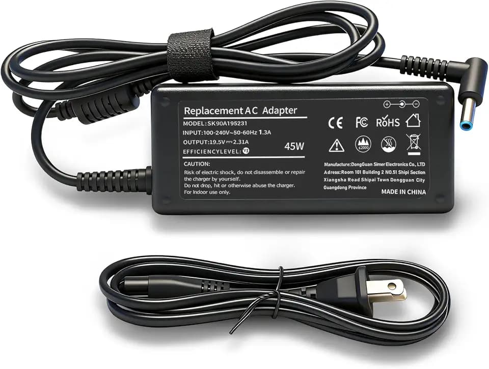45W 4.5×3.0mm Blue Tip Laptop Charger Compatible with HP EliteBook 840