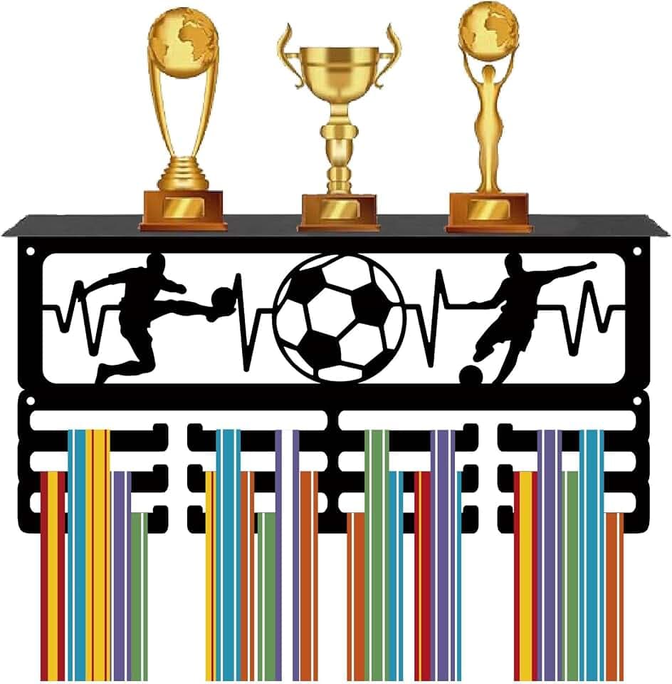 CREATCABIN Medaillenaufhänger,Medaillenhalter,Regal,Trophäenregal,Sportbänder,Metall Zum Aufhängen,Athletenauszeichnungen,Eisen-Wandhalterung,Dekor Für Über 70+ Medaillen,Schwarz,40x20cm