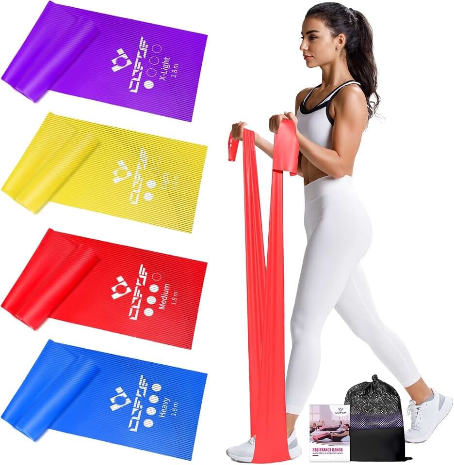 COFOF Fitnessbänder 4er-Set, Gymnastikband mit 4 Widerstandsstufen