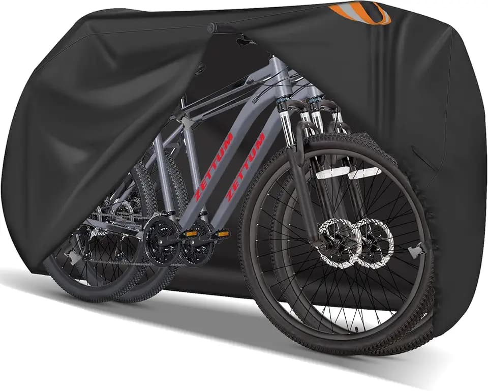 Zettum Fahrradabdeckung für 2 Fahrräder - Stationäre Fahrradgarage für die Aufbewahrung im Freien Wasserdichtes Outdoor & Heavy Duty, 600D PU Beschichtung Fahrrad Regenschutz für 2 Fahrräder