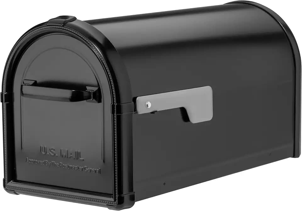 Architectural Mailboxes Hillsborough Post Mount Mailbox, Black, Large