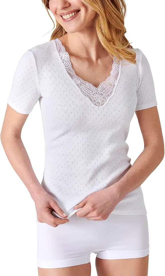 Damart Damen Kurzarm-Shirt, Wärmegrad Intense 4. Unterwäsche (1er Pack)