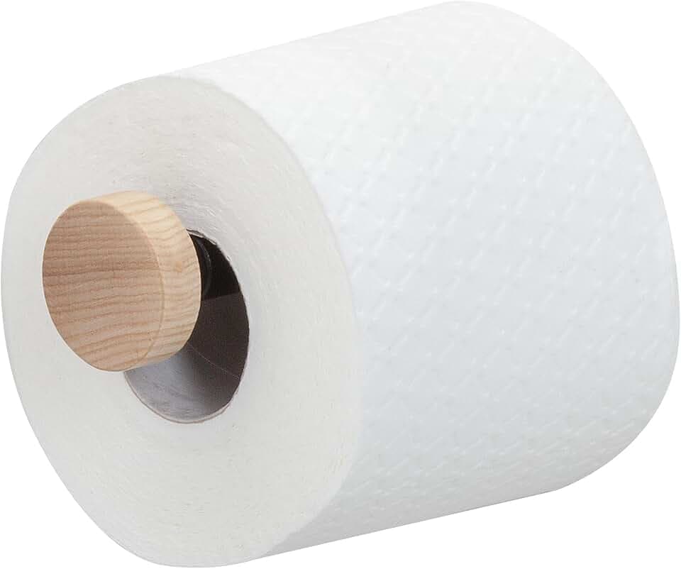 Tiger Sem Reserverollenhalter, Toilettenpapierhalter zur Aufbewahrung von Einer Ersatzrolle Toilettenpapier, Wandmontage, Kombination aus Edelstahl und Holz, Farbe: Schwarz/Eiche