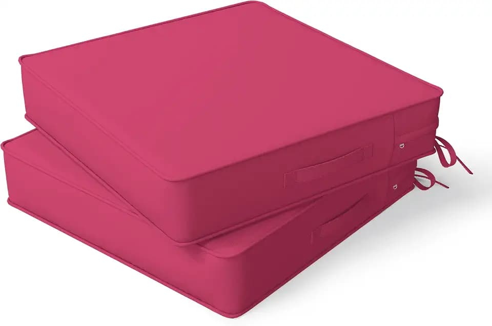 Outdoor Chair Cushions Set of 2,24x24x5 Inch Waterproof Seat Pad