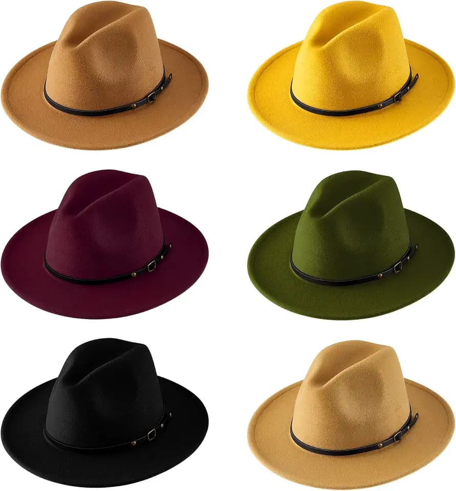 Hercicy 6 Pcs Fedora Hats for Women Men