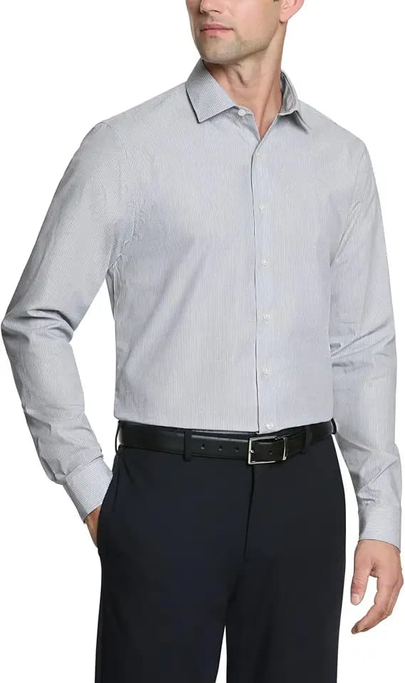 Kenneth Cole Mens Dress Shirt Slim Fit Checks and Stripes (Patterned)