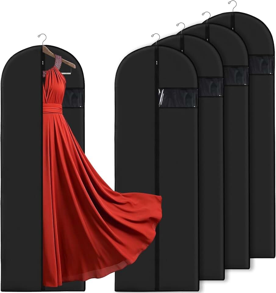 Lzerking 65” x 23” Garment Bags for Dresses and Gowns for Closet Storage