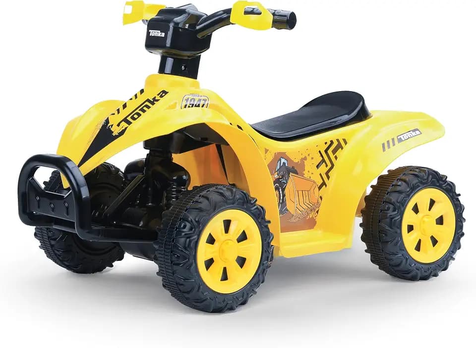 Tonka - 6V Kids Ride-On ATV with Rechargeable Battery and Reverse Drive