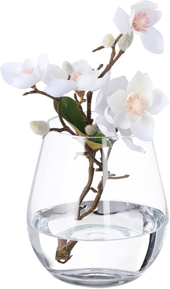 Relaxdays Blumenvase, Glasvase für Blumen, Tischvase aus Klarglas, hohe Tulpenvase, in verschiedenen Größen, transparent