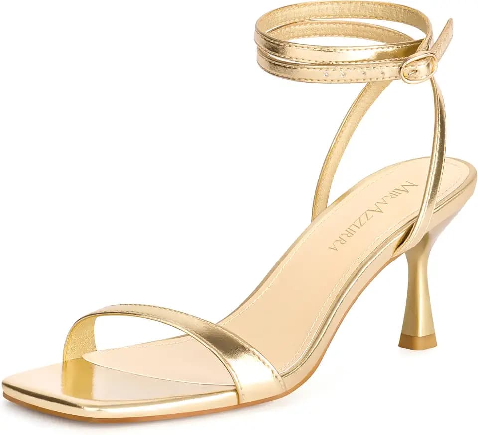 MIRAAZZURRA Strappy Kitten Heels for Women