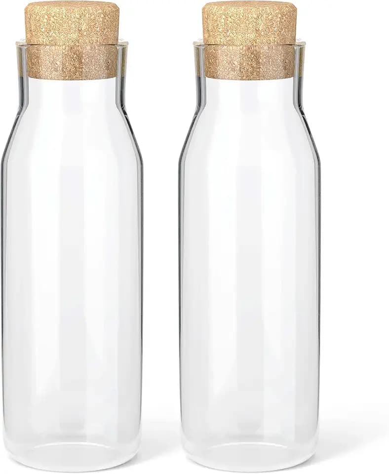 HEFTMAN 2er Set Glaskaraffe 1 Liter