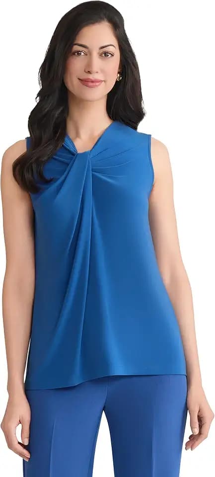 Kasper Women's Sleeveless Knot Neck Knit Top