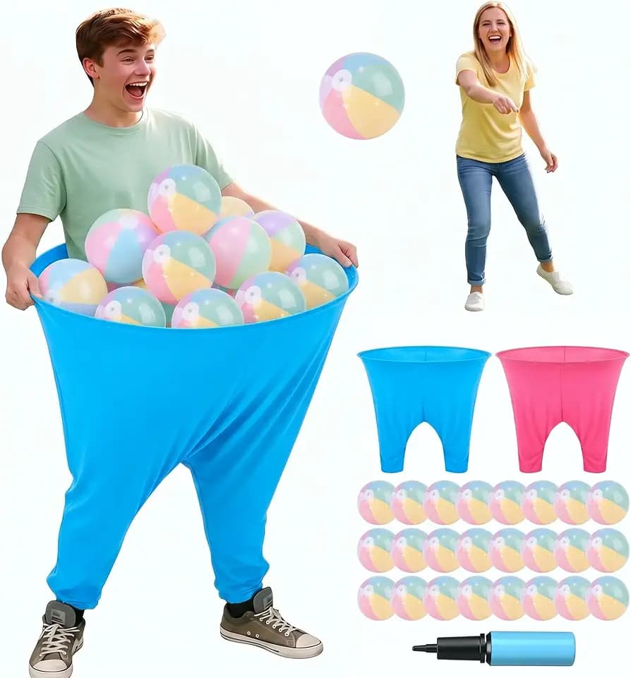 MiniInflat 24 Pcs Granny Pants Yard Game Big Pants Ball Catch Game, Macaron