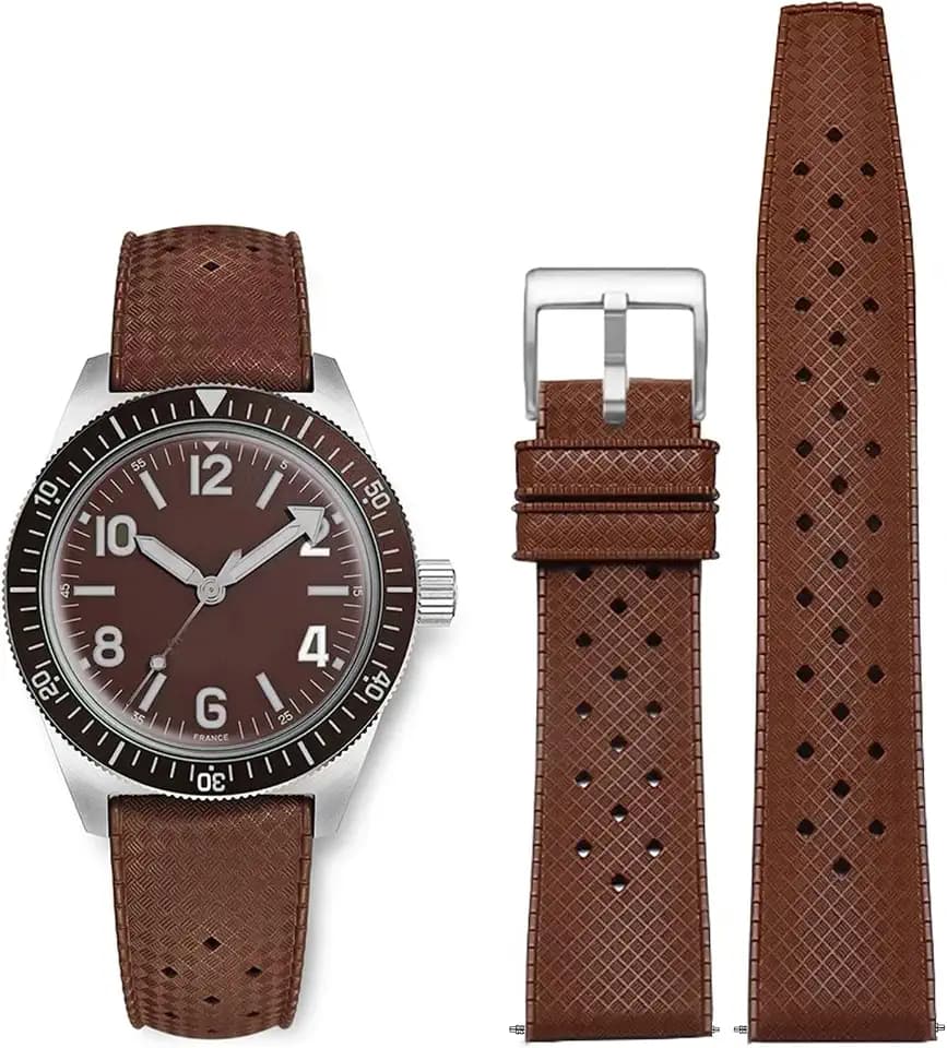 FKM Rubber Watch Bands Tropical Style Quick Release Fluororubber Watch Strap 18mm 20mm 22mm Universal Soft Breathable Durable Sporty FKM Rubber Replacement Band Strap for Men Women
