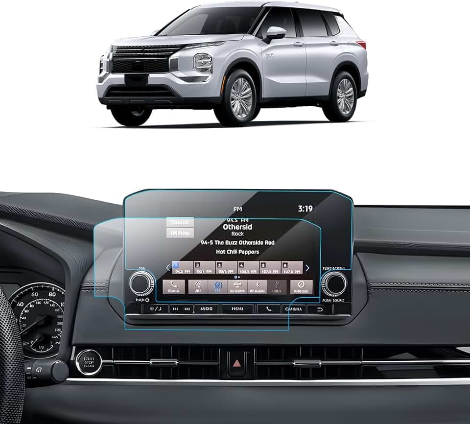 2PCS Car Screen Protector for 2022 2023 2024 Mitsubishi Outlander (ES)/ 2023 Outlander Plug-In Hybrid (ES) Accessories Navigation Nano Screen Protector Film 8''