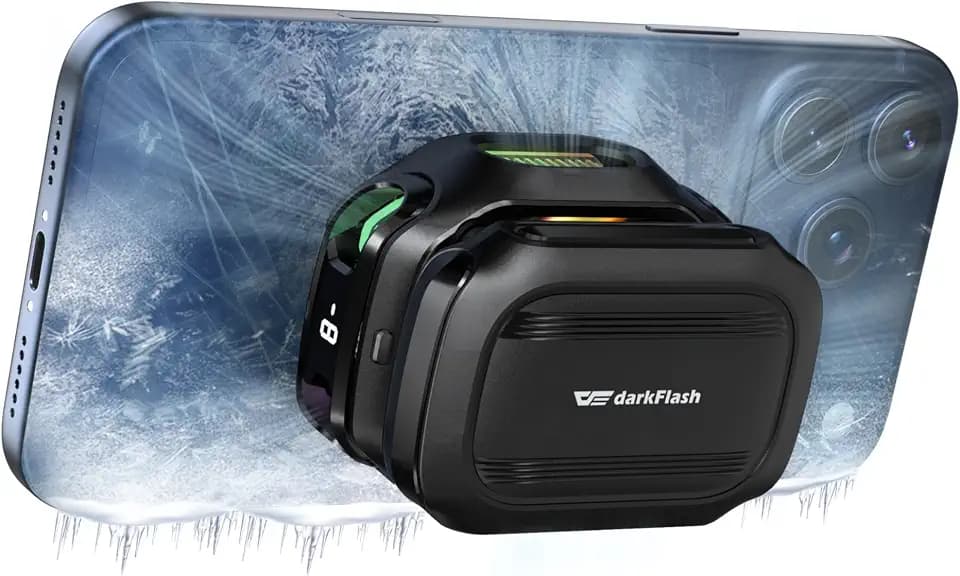 darkFlash Magnetic Cell Phone Cooler for Gaming, Portable Phone Cooling Fan with Rechargeable Battery, Phone Radiator with RGB Light, Compatible with iPhone/Samsung/Android/iPad/Tablet (DK-GT)