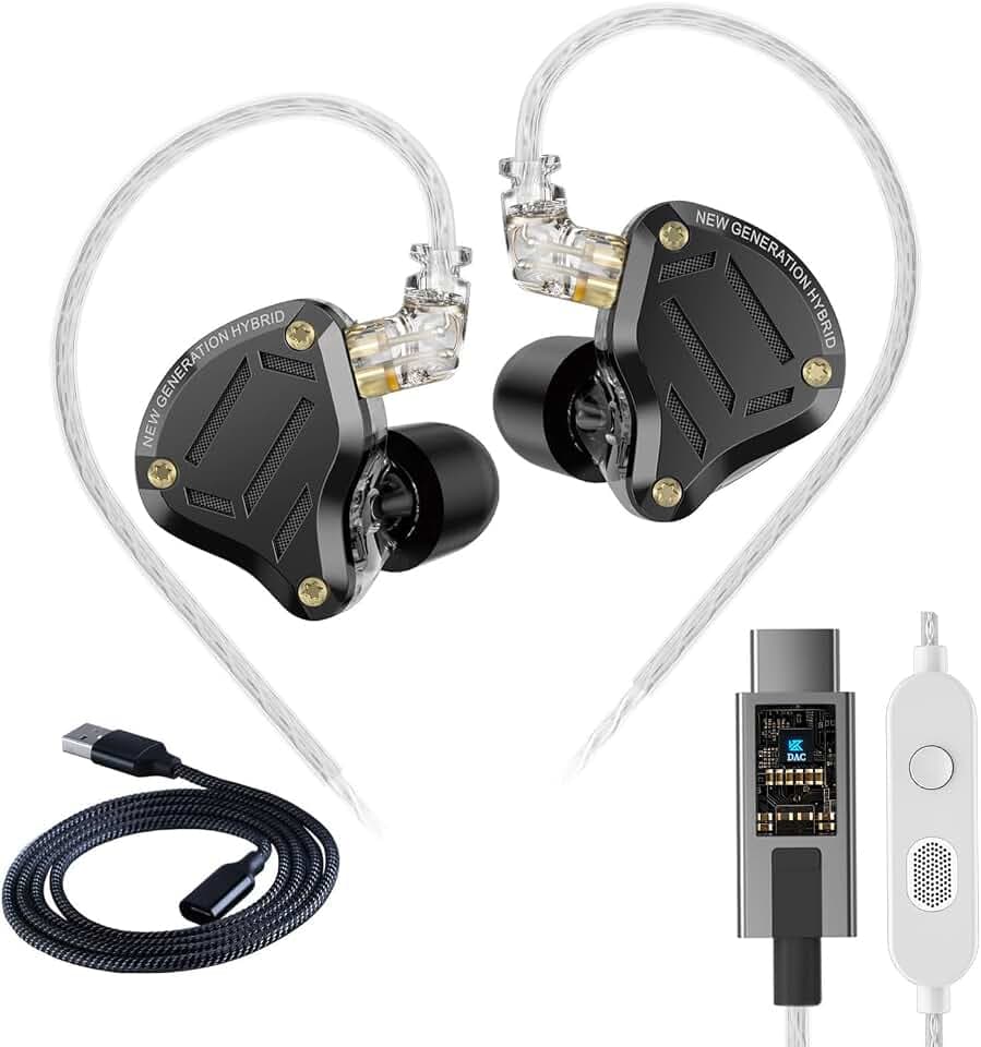 KZ ZS10 Pro 2 USB C IEM with Mic for Gaming 4BA+1DD in Ear Monitors