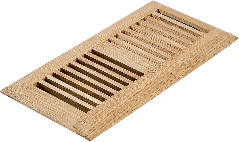 Razo White Oak Floor Register, Drop in, 4x10 Inch, No Damper, Unfinished