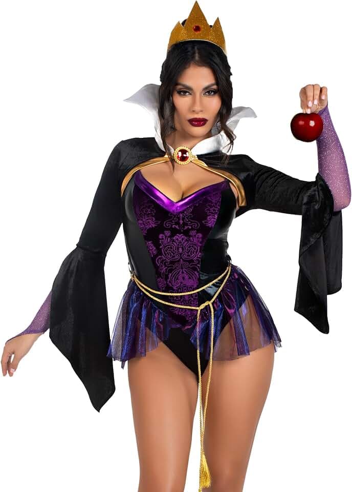 Leg Avenue Women's 4 Pc Poison Apple Queen Halloween Costume for Women