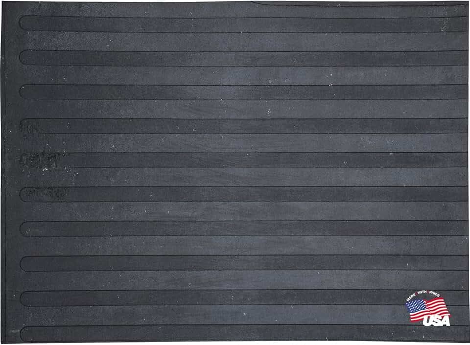 4400000, 4 in x 6 in Utility All-Purpose Rubber Mat, 3/8 in Thick, Grooved Bottom Drainage, Made in USA, Recycled Tire Cord Reinforced Rubber for Farm Use, Truck Beds and Trailers