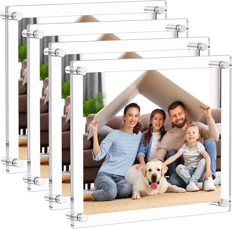 AITEE 8.5x11 Acrylic Picture Frames 4 Pack, Clear Floating Wall Frames