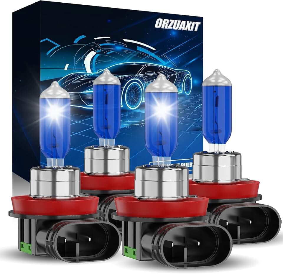 Headlight Bulb Fit For Nissan Rogue 2014 2015 2016 2017 2018 2019 2020 High Beam Low Beam Headlamp Set, 6000K White Light Halogen Bulb 65W, 300% Brightness, 4-Pack