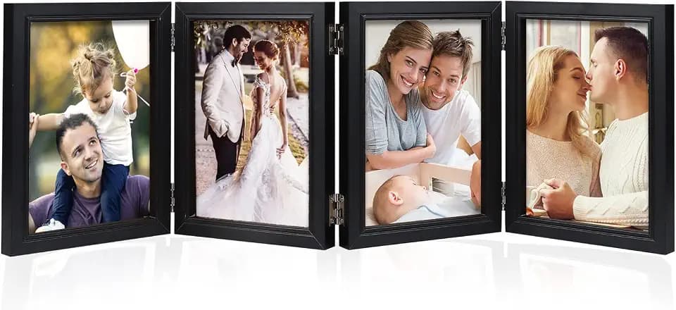 5x7 Back To School 4 Folding Picture Frame Hinged Frame with 4 Openings