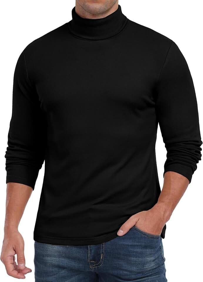 QIXING Herren Thermo Rollkragenpullover Langarm Unterhemd Funktionsshirt