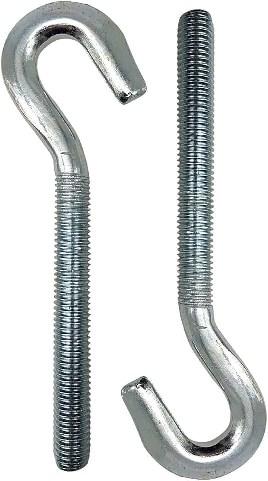 DOJA Industrial | Gewinde Schraubhaken | M12 x 90 | PACK 4 | Schwerlast Hakenschrauben | Bolzen Haken Schraub | Gewindehaken: Wandhaken, Deckenhaken