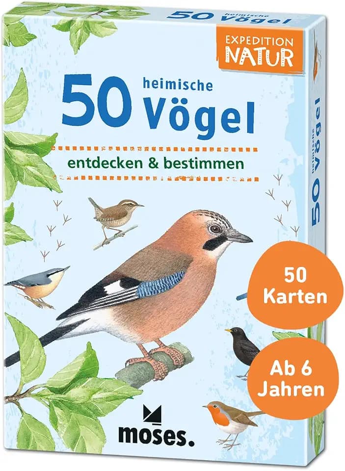 moses. Expedition Natur - 50 heimische Vögel, Entdeckerkarten zur Bestimmung von Vogelarten, Outdoor-Spielzeug für Kinder ab 6 Jahren