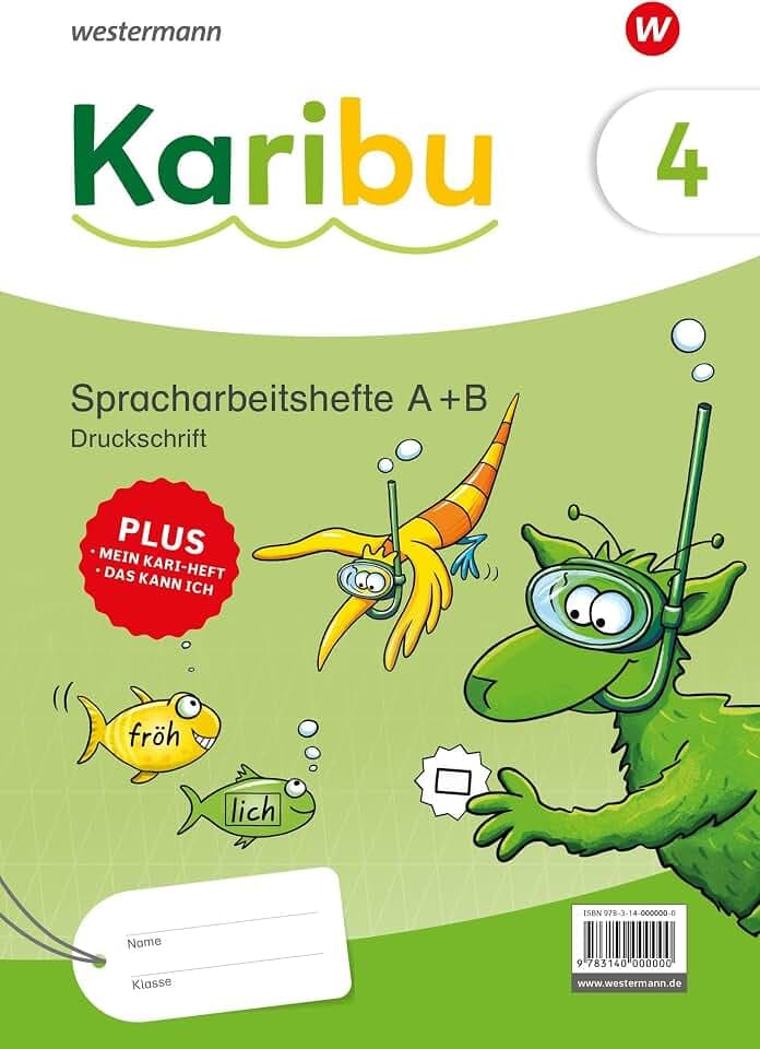 Karibu - Ausgabe 2024: Spracharbeitshefte 4 Druckschrift mit Diagnoseheft