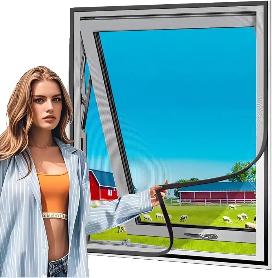 Fliegengitternetze für Fenster, 60x70cm Selbstklebendes moskitonetz fenster, hält/Fliegen/Mücken Draußen