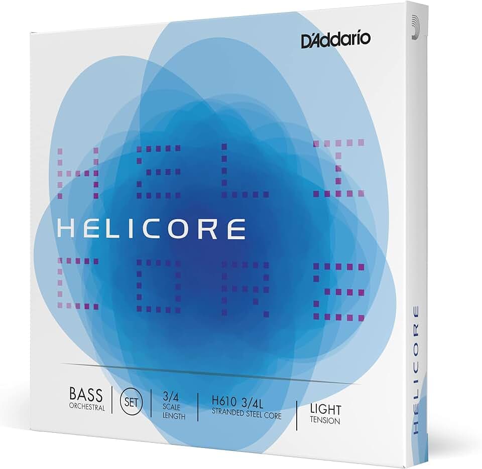 D'Addario H610-3/4L Helicore Kontrabass Saitensatz mehrfach verdrillter Stahlkern 3/4 Light