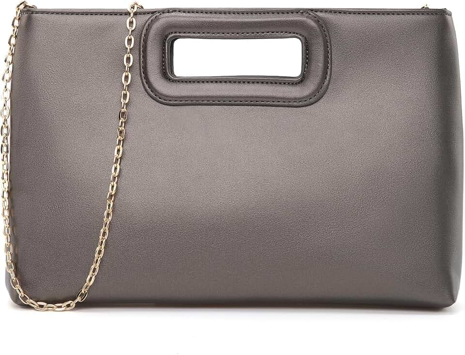 Rueesh Soft PU Leather Clutch Purse for Women Top Handle Evening Handbags