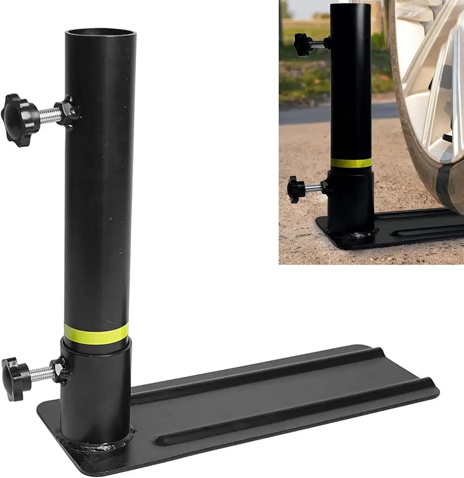 Adjustable Heavy Duty Flag Pole Tire Mount, Portable Metal Flag Pole Holder Fit 1.77" Diameter Flagpole, Black Car Tailgate Flag Stand with Base for RV, Truck, Camping