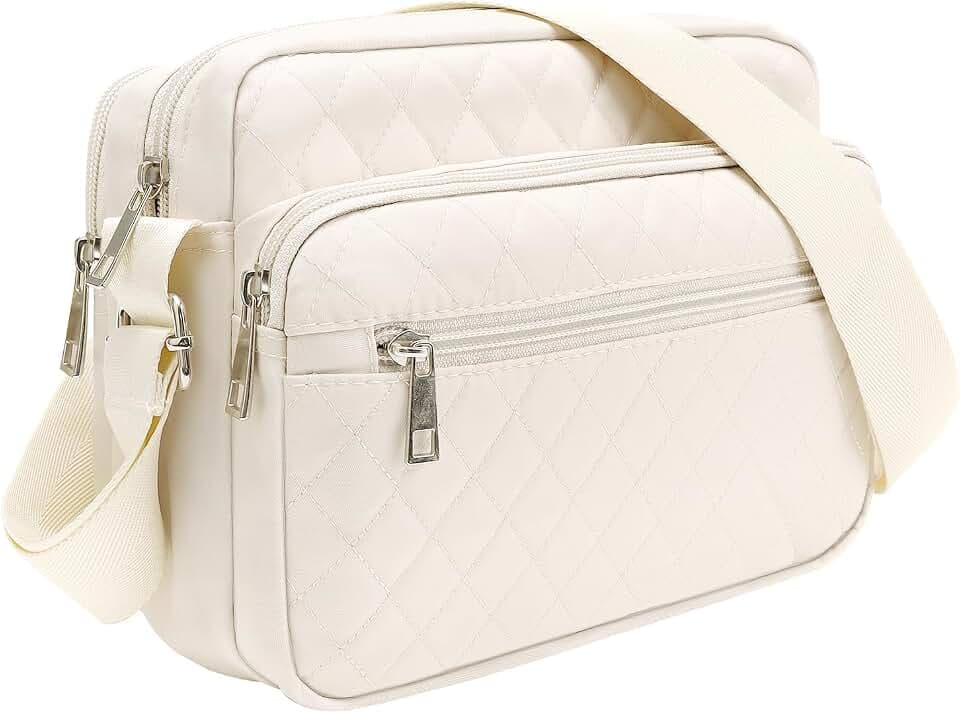 Nylon Crossbody Bags for Women Trendy Quilted Cross Body Purse Medium Crossbody Purses Fashion Ladies Messenger Shoulder Bag