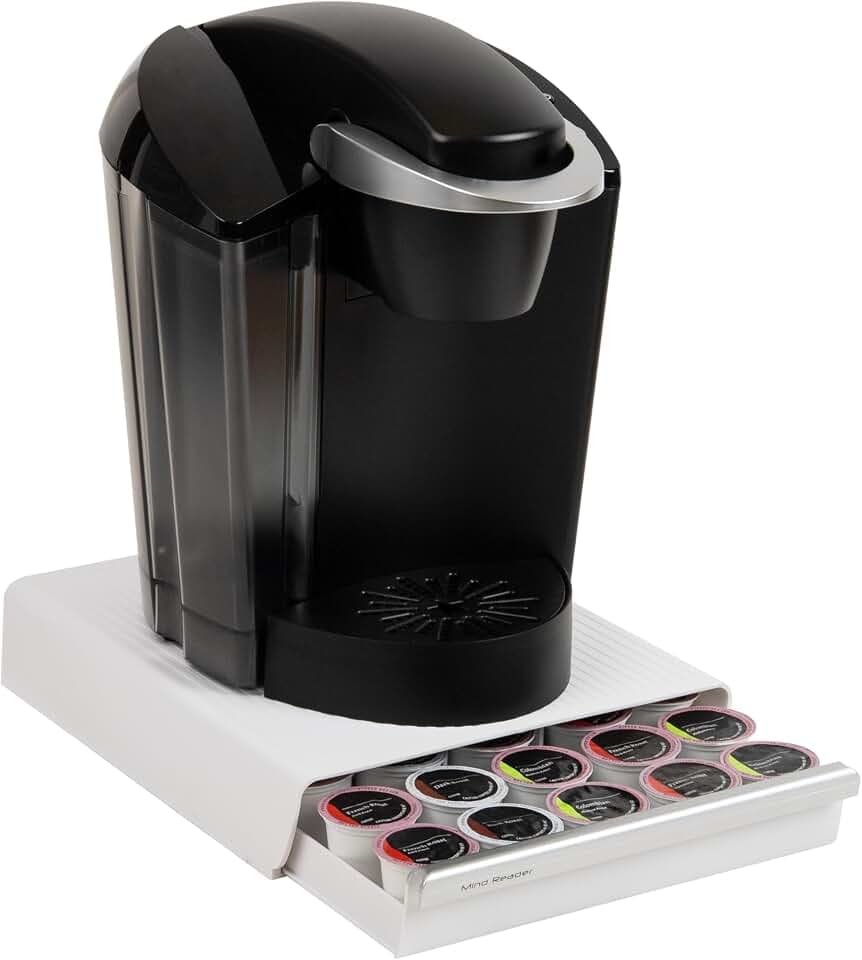 Mind Reader Single Serve Coffee Pod Drawer, Holds 30 Standard Coffee Pods, Compact Countertop Organizer, 2.5 Inch Tall Storage Base