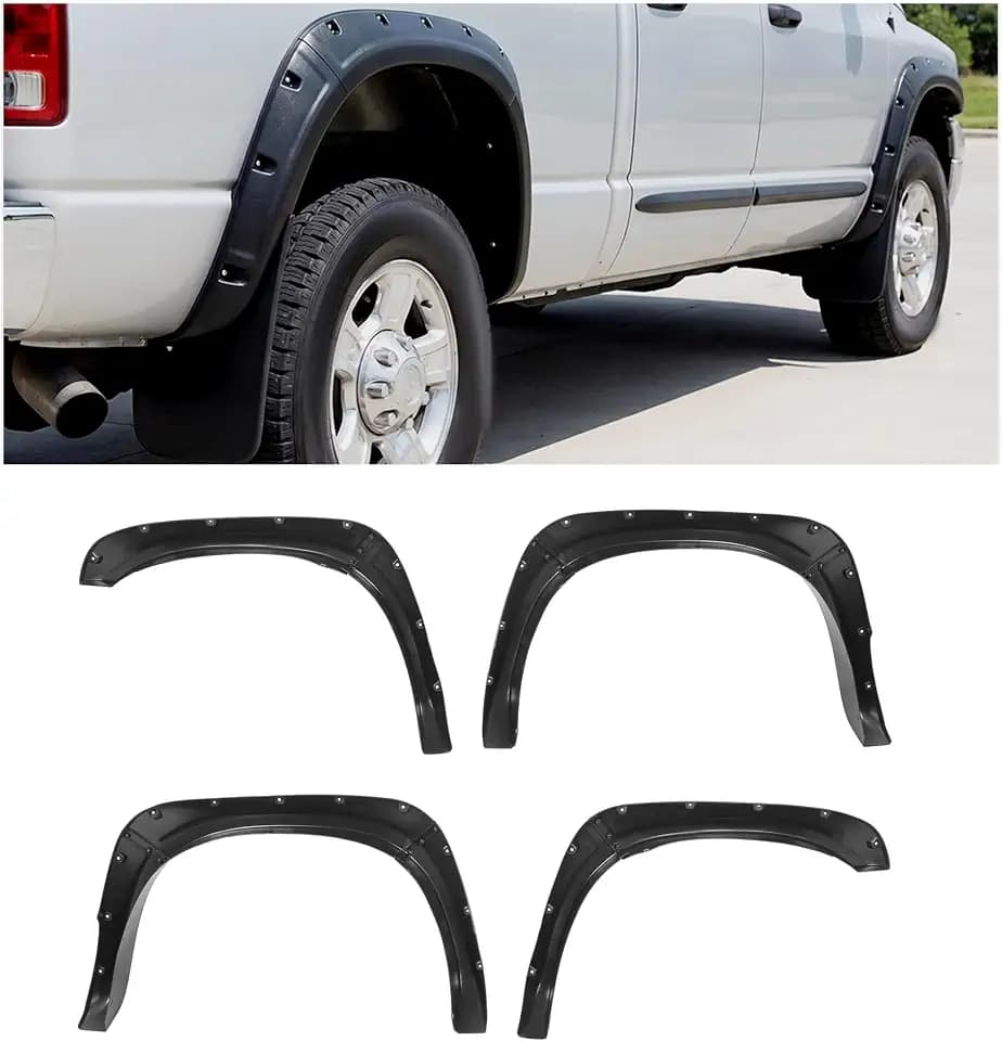 ALMULOO 4Pcs Fender Flares Compatible with 2002-2009 Ram 1500
