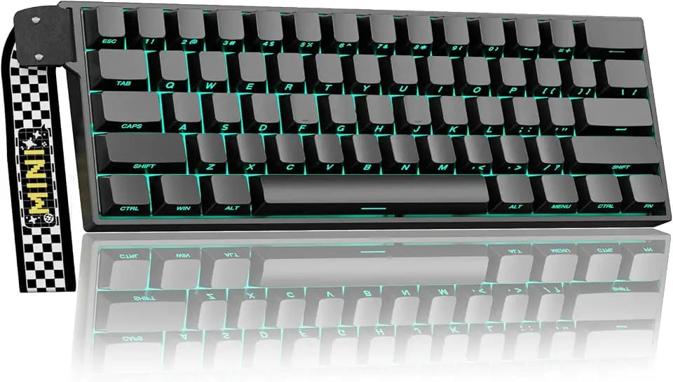 Aula MINI60 HE PRO Wireless Gaming Keyboard 60%,Hall Effect Rapid Trigger Magnetic Keyboard,8000Hz Polling,Tri-Mode(BT5.0/2.4GHz/USB-C),RGB Hot Swappable Compact Mechanical Keyboard for Gamer(Black)
