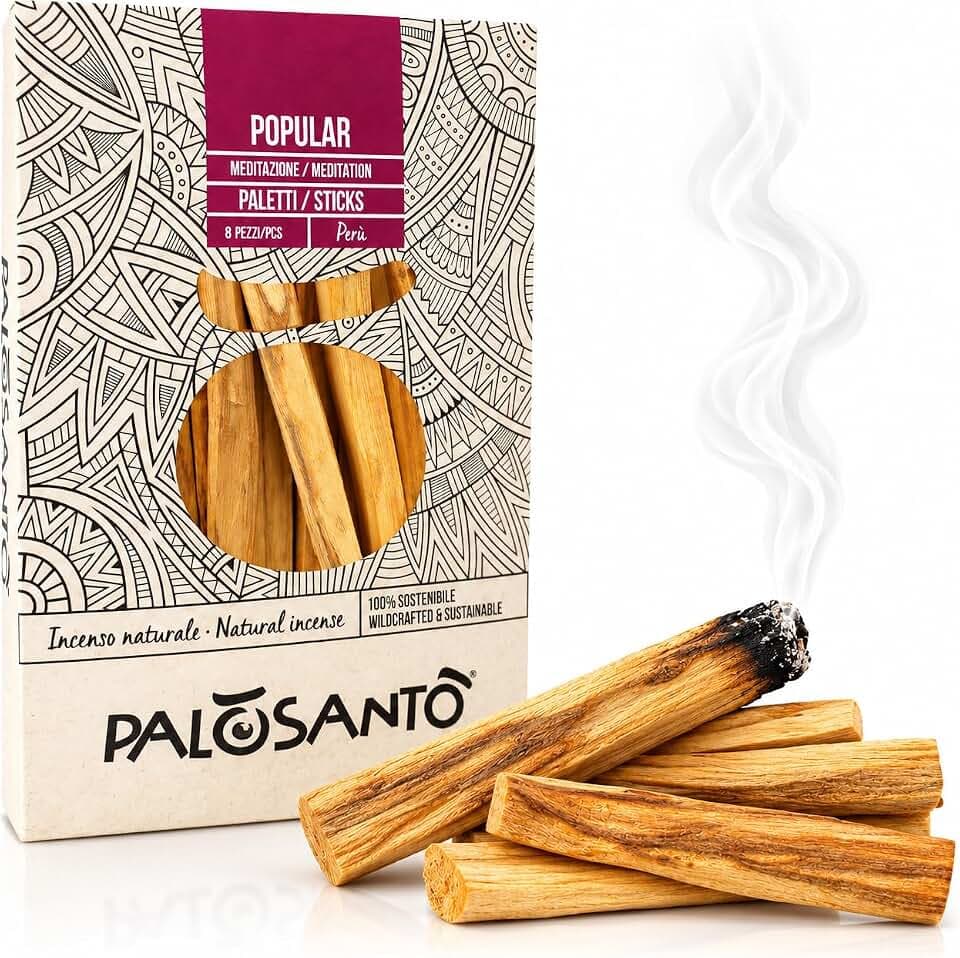 PALOSANTO - Natürliches Palo Santo Ayabaca Räucherholz in Premium-Stäbchen aus Peru - Ideal zur Raumreinigung, Entspannung und Meditation - Ethisch und Nachhaltig (8 Stäbchen)