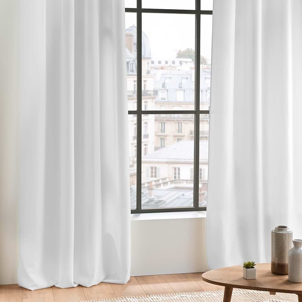 Douceur d'Intérieur 1609128 Vorhänge, Polyester, Weiß, 140 x 260 cm