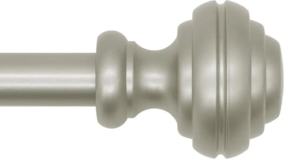 Nickel Curtain Rods for Windows 48-84 inch,3/4 inch Heavy Duty Adjustable Decorative Curtain Rod with Modern Finials,Window Rods for Bedroom, Living Room,Patio and Kitchen