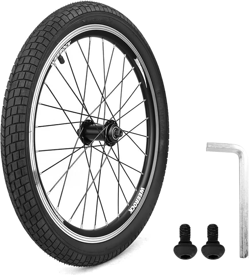 20 Inch Bicycle Front Wheel - 14Gx32H Spokes with ED Brass Nipples - 100mm Front Wheel with Tire and Tube (Front, 20 inch)