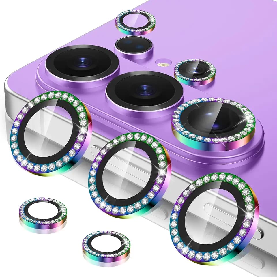 Casetego for Galaxy S26 Ultra Camera Lens Protector,9H Hardness,Scratch Resistant,Ultra-Thin Tempered Glass,Metal Individual Camera Cover for Samsung Galaxy S26 Ultra,Shiny Colorful