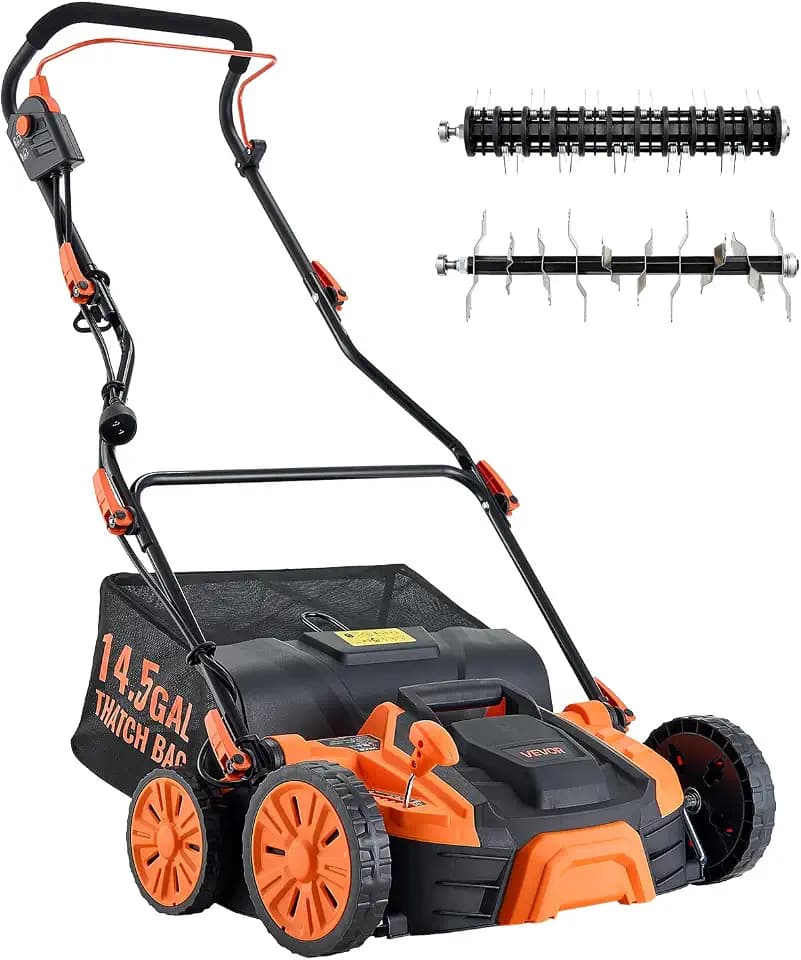 VEVOR 2-in-1 Electric Dethatcher and Scarifier, 16-Inch 15 Amp, Corded