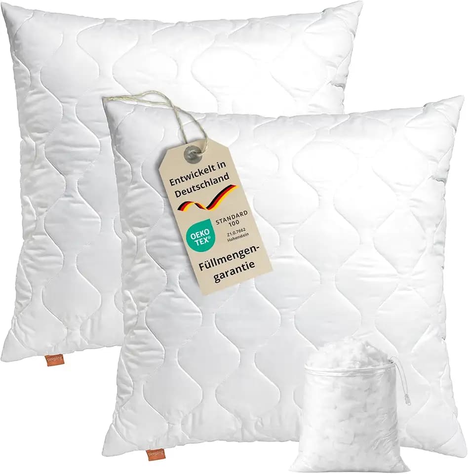 sleepling 2er Set Kissen 50x50 cm, Sofakissen, Kissenfüllung, Komfort 100