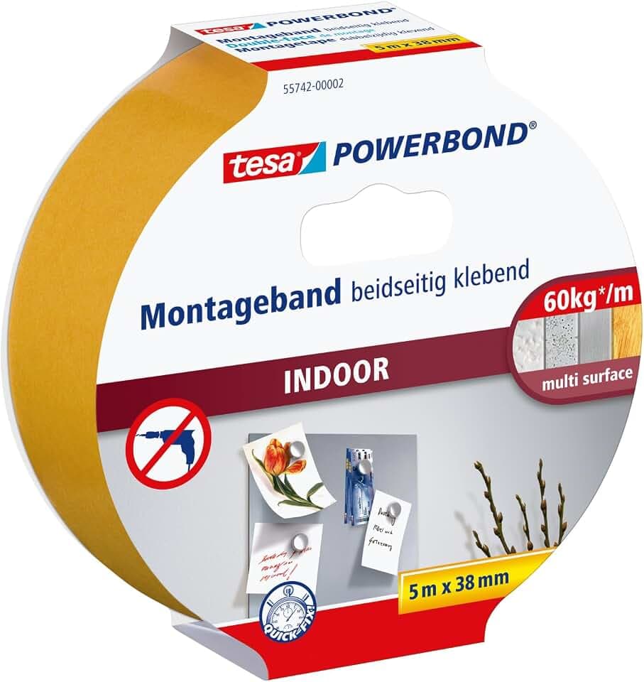 tesa Powerbond INDOOR doppelseitiges Montageband - 5 m